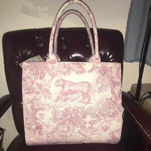 NWT Tiger Toile Blush Tote